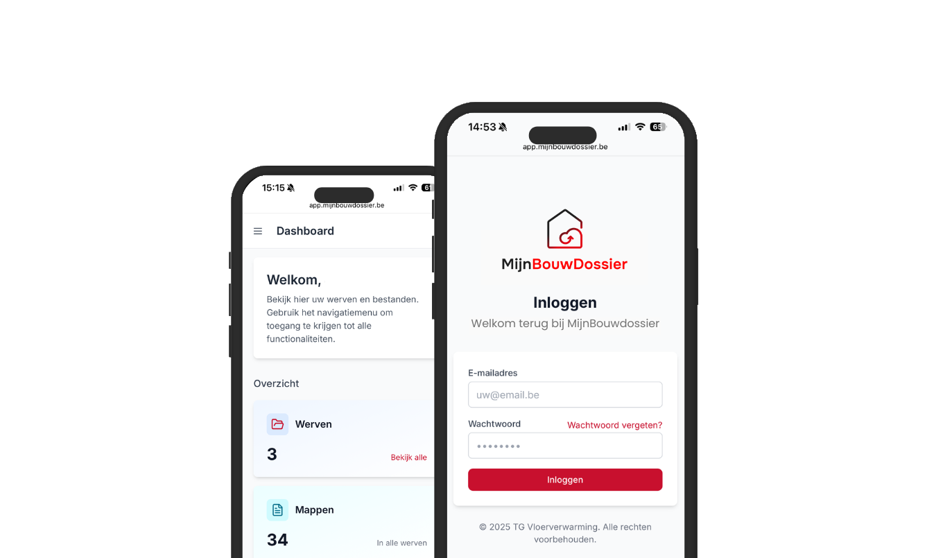 MijnBouwDossier app op smartphone